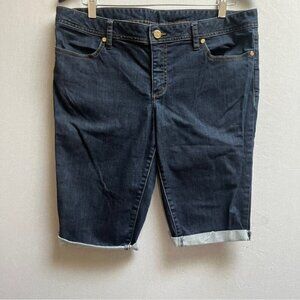 Tory Burch Bermuda Denim Cuffed Cutoffs Jean Shorts 32
